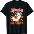 thumbnail image 1 of Spooky Halloween Nana Floral Boo Ghost Cute Women Family T-Shirt Tee, 1 of 4