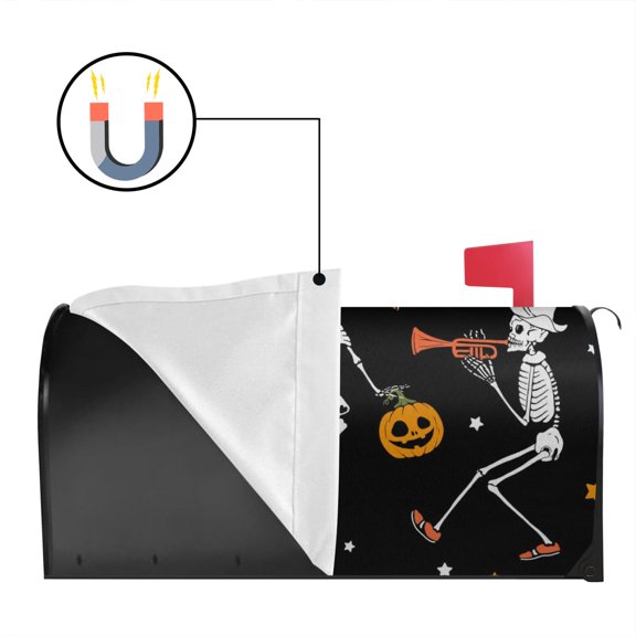 Spooky Halloween Night Magnetic Mailbox Cover with Bat Design 18x21in Magnetic Mailbox Cover