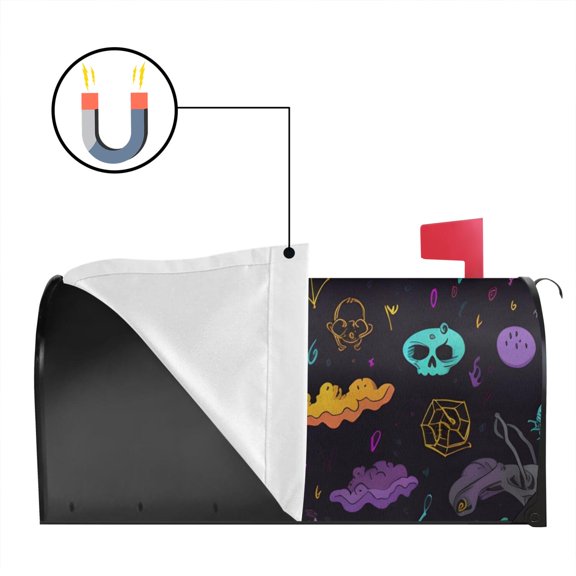 Spooky Halloween Night Magnetic Mailbox Cover with Bat Design 18x21in Magnetic Mailbox Cover
