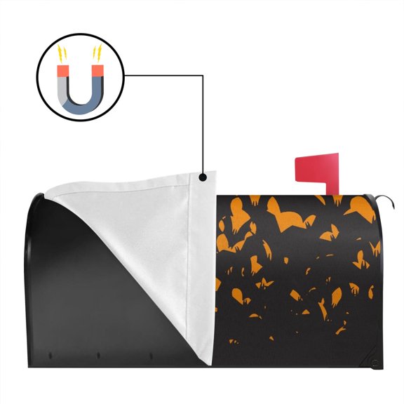 Spooky Halloween Night Magnetic Mailbox Cover with Bat Design 18x21in Magnetic Mailbox Cover
