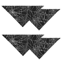 Spooky Halloween Night Skeleton Spider Web Dog Bandanas 2 Pack, Adjustable Double Sided Pet Scarf for Dogs