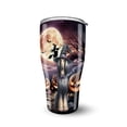 thumbnail image 1 of Spooky Halloween Night Witch Afghan Hound Glowing Pumpkins 30oz Stainless Steel Tumbler Insulated Cup with Lid Dog Lover - 12015, 1 of 5