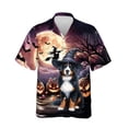 thumbnail image 1 of Spooky Halloween Night Witch Bernese Mountain Dog Glowing Pumpkins Hawaiian Shirt Breathable Summer Unisex Merch Berner Lover Gifts - 12015, 1 of 6