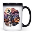 thumbnail image 1 of Spooky Halloween Night Witch Chinese Crested Glowing Pumpkins Heat Color Changing Mug Dog Lover Magic Coffee Mug - 12015, 1 of 4