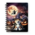 thumbnail image 1 of Spooky Halloween Night Witch Corgi Glowing Pumpkins Spiral Bound Journal Welsh Corgi Dog Lover Gifts Idea 5x7in Spiral Notebook - 12015, 1 of 5