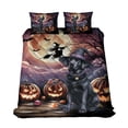 thumbnail image 1 of Spooky Halloween Night Witch Labrador Retriever Glowing Pumpkins Quilt Bedding Set Lab Dog Lover Gifts 1 Blanket Bed Cover 2 Pillowcases - 12015, 1 of 5