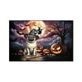 thumbnail image 1 of Spooky Halloween Night Witch Pug Glowing Pumpkins Indoor Rug Dog Lover Gifts Carpet Living Bed Room Sofa Home Decor - 12015, 1 of 5