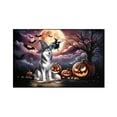 thumbnail image 1 of Spooky Halloween Night Witch Siberian Husky Glowing Pumpkins Indoor Rug Husky Dog Lover Gifts Carpet Living Bed Room Sofa Home Decor - 12015, 1 of 5