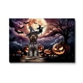 thumbnail image 1 of Spooky Halloween Night Witch Wirehaired Pointing Griffon Glowing Pumpkins Horizontal Matte Canvas Poster Dog Lover Wall Art Home Decor - 12015, 1 of 5