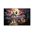 thumbnail image 1 of Spooky Halloween Night Witch Yorkshire Terrier Glowing Pumpkins Indoor Rug Yorkie Dog Lover Gifts Carpet Living Bed Room Sofa Home Decor - 12015, 1 of 5