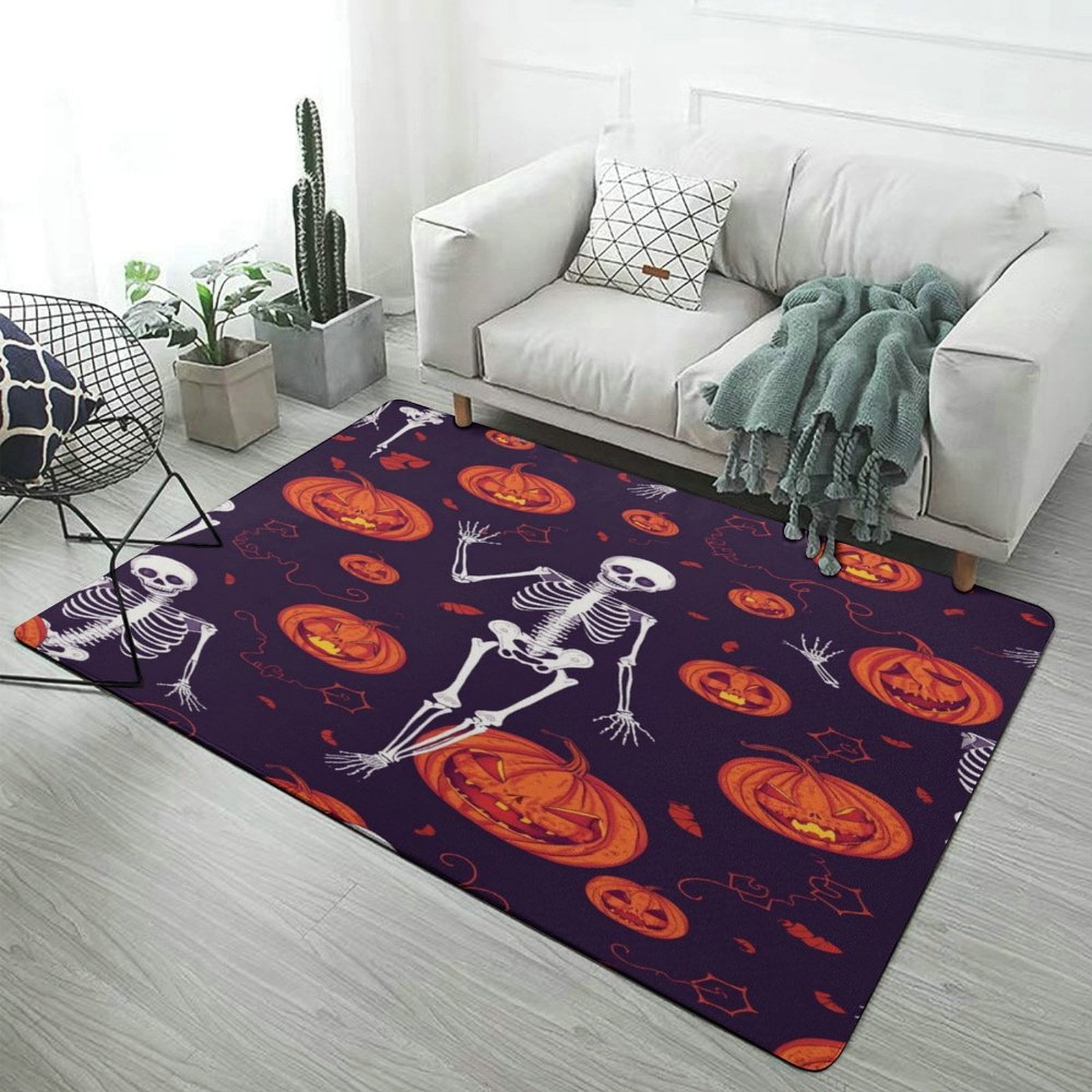 Spooky Halloween Pattern Carpet Large Size Living Room American Style ...
