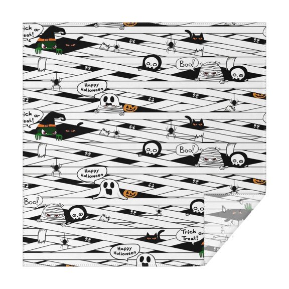 Spooky Halloween Pattern Square Tablecloth,Waterproof Square Table Cover,Wipeable Spillproof Washable Table Cover for Home Kitchen Party Decor 42"X42"(107x107cm)