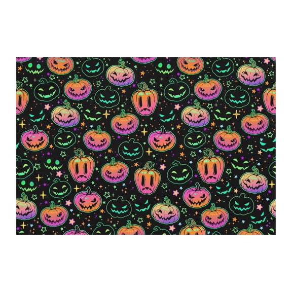 Spooky Halloween Photo Backdrop 7x5ft - Vintage Gothic Background with Black Cat and Pumpkin Pattern