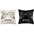 thumbnail image 1 of Spooky Halloween Pillow Cases Cotton Linen White Black Skeleton Hand Play Spider Web Pillow Covers 20x20 Inch Set of 2 Halloween Bats Decorations Pillows Cushion Covers for Couch Sofa, 1 of 6