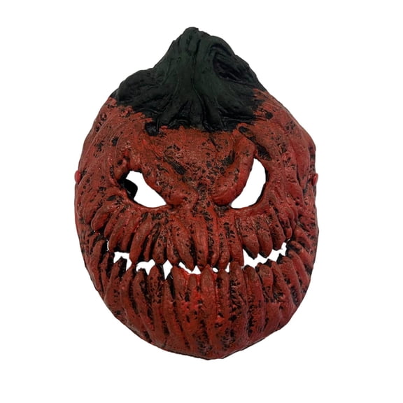Spooky Halloween Pumpkin Mask, Scary Jack-O’-Lantern Face Cover, Horror Costume Accessory for Halloween Party, Haunted House, Cosplay, Yard, and Festival Decorations