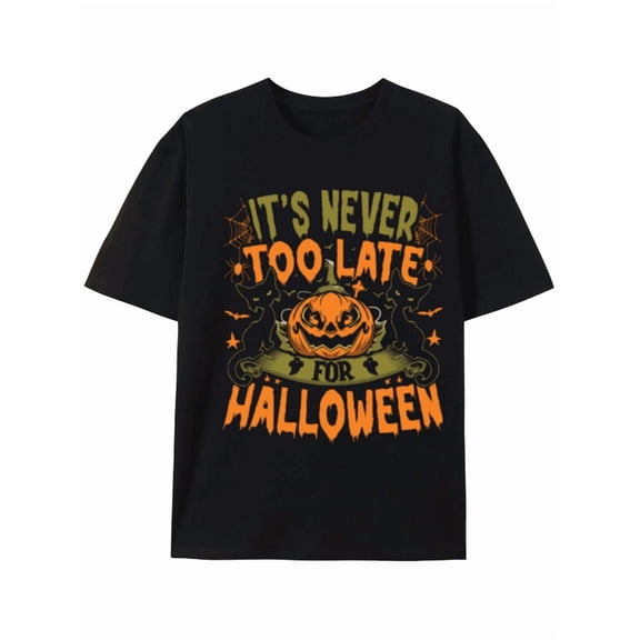 Spooky Halloween Pumpkin T-shirt: It's Never Too Late for Halloween
