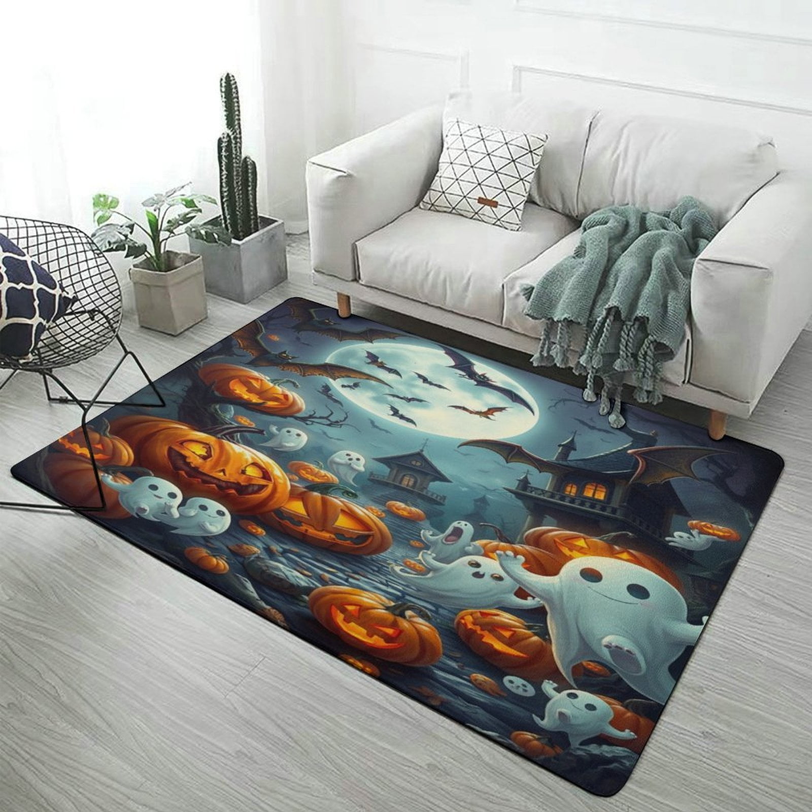 Spooky Halloween Scene Carpets for Living Room Luxury Rations Sofa ...