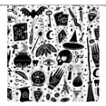 thumbnail image 1 of Spooky Halloween Shower Curtain Black White Horror Alchemy Witchcraft Magic Palmistry Hand Ouija Bat Moth Skull Moon Star Boho Gothic Halloween Decor Fabric Bathroom Curtain with Hook, 1 of 1