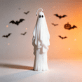 thumbnail image 1 of Spooky Halloween Themed Soy Wax Candles, Ghost‑Style Decorative Tabletop Ornament, Atmospheric Home Accent for Halloween Parties, Gothic Styling and Holiday Table Centerpieces, 1 of 6