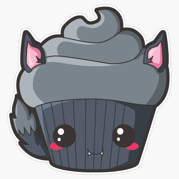 Spooky Halloween Werewolf Cupcake Full Moon Night Spooky Bakery Pastry Decal For PC Sticker