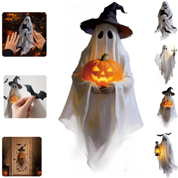 Spooky Halloween Window Clings Halloween Ghost Decorations Ghost Decal For Mirror Reusable Halloween Window Stickers Classroom Decor,A