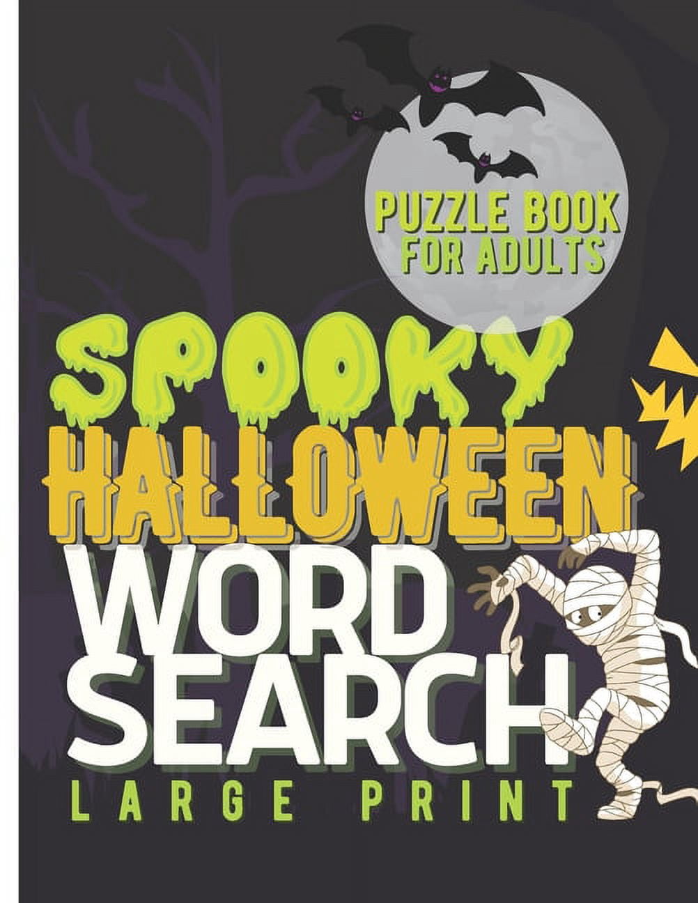 Spooky Halloween Word Search Large Print Puzzle Book For Adults ...