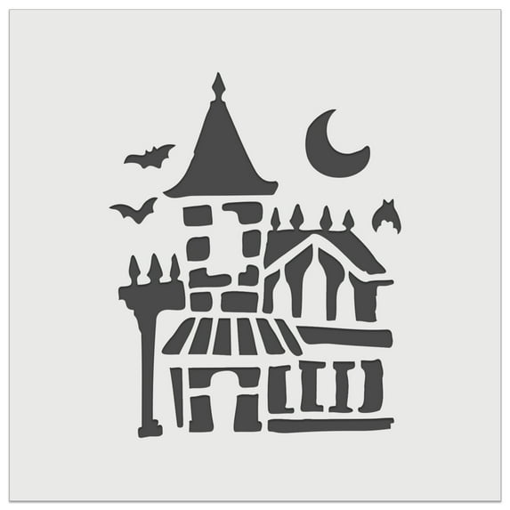 Spooky Haunted House Mansion Horror Halloween DIY Cookie Wall Craft Stencil - 11.5 Inch