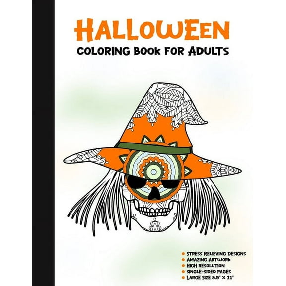 Spooky House: Halloween Coloring Book for Adults: 50 Halloween Illustrations Printed On One Side, Safe For Markers - Fun Craft Activity Gift - Stress Relieving Designs (Paperback)