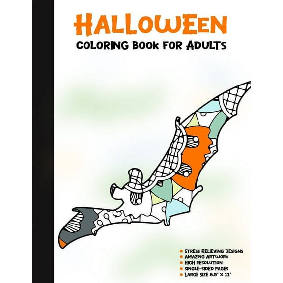 Halloween Coloring Book for Adults: 50 Halloween Illustrations Printed On One Side, Safe For Markers - Fun Craft Activit