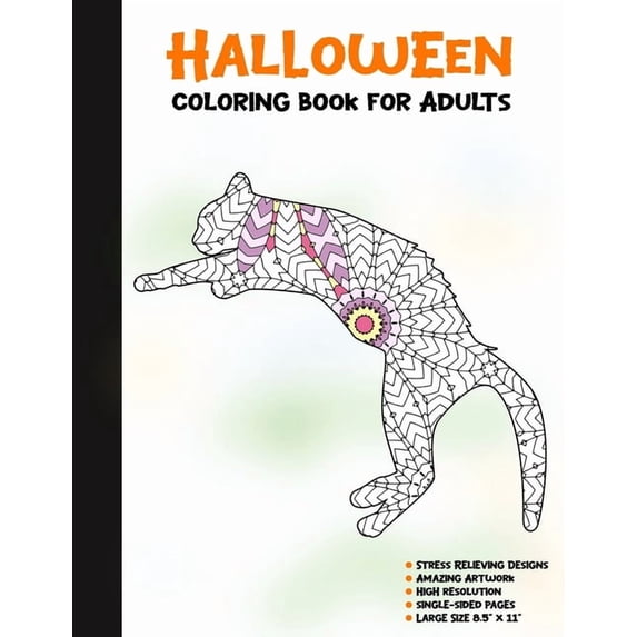 Spooky House: Halloween Coloring Book for Adults: 50 Halloween Illustrations Printed On One Side, Safe For Markers - Fun Craft Activity Gift - Stress Relieving Designs (Series #3) (Paperback)