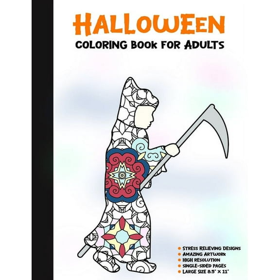 Spooky House: Halloween Coloring Book for Adults: 50 Halloween Illustrations Printed On One Side, Safe For Markers - Fun Craft Activity Gift - Stress Relieving Designs (Paperback)
