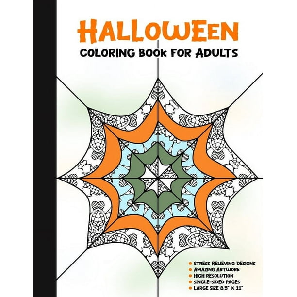 Spooky House: Halloween Coloring Book for Adults: 50 Halloween Illustrations Printed On One Side, Safe For Markers - Fun Craft Activity Gift - Stress Relieving Designs (Paperback)