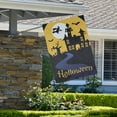thumbnail image 1 of Northlight Spooky House Halloween Outdoor House Flag with Bats and Witch 28" x 40", 1 of 7
