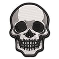 thumbnail image 1 of Spooky Human Skull Bone Applique Multi-Color Embroidered Hook & Loop Patch - 3.5 Inch Large, 1 of 5