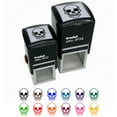 thumbnail image 1 of Spooky Human Skull Bone Self-Inking Rubber Stamp Ink Stamper - Sky Blue Ink - Small 1 Inch, 1 of 7
