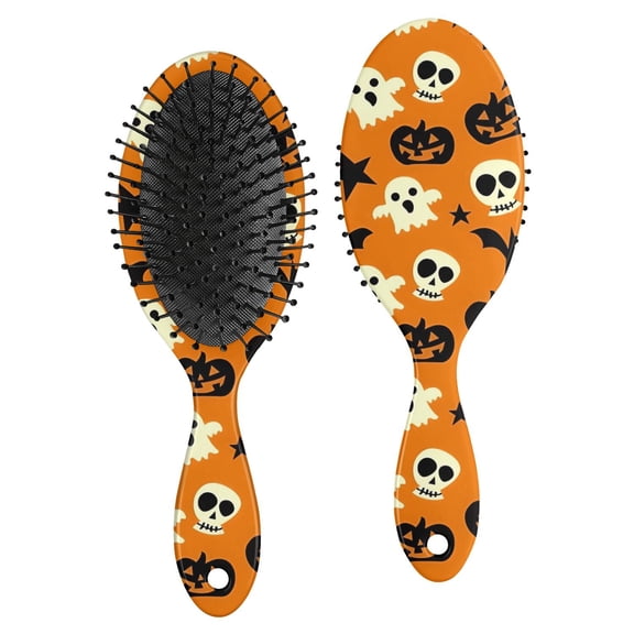 Spooky Icons Halloween Pattern Hair Brush,Girls Detangling Hair Brush,Glide Through Tangles with Ease for Wet & Dry Hair,8.8"X2.8"