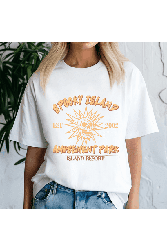 Spooky Island Est 2002 Amusement Park Skull Halloween Funny Shirt, Summer Beach Tee,Summer Vibes,Summer Girl,Hello Summer,Summer Vacation Tshirt