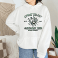 thumbnail image 1 of Spooky Island Print Long Sleeve Tops Halloween Graphic Tees Disco Skull Hooded Casual Sweatshirts 90s Retro Cotton Shirts for Daily Outfits White,S, 1 of 5
