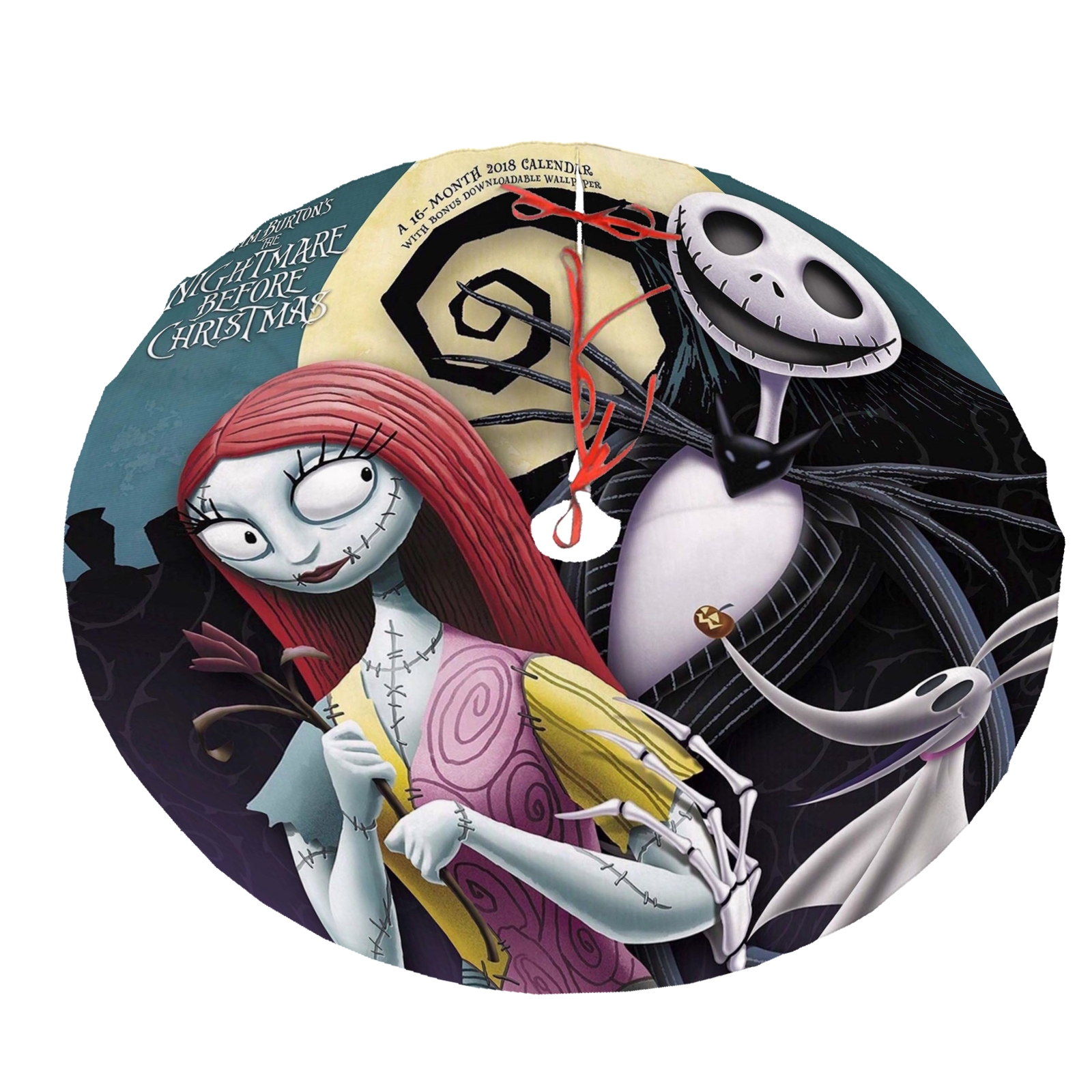 Spooky Jack Sally Gothic Themed Christams Tree Skirts Mat,Super Soft