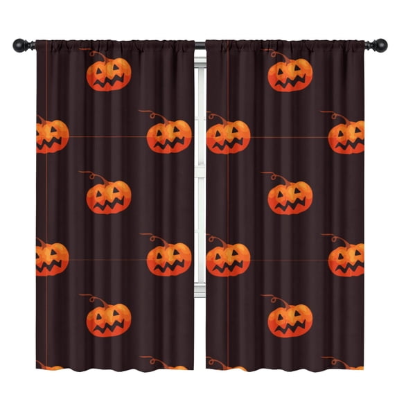 Spooky Kitchen Curtains 2 Pack with Halloween Candy and Pumpkin Artwork,42x84in long Curtains Set