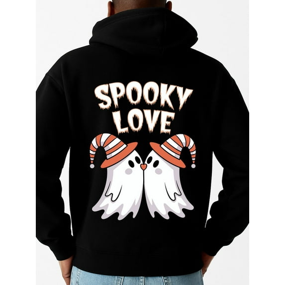 Spooky Love Ghosts funny hoodies men sweater hoodie black Stylish Autumn/Winter Outerwear, Sweatshirts , Plus Size Hoodies , Cool Hoodies , Funny Hoodies , Sweatshirt graphic Vintage Unisex Shirt Gr