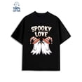 thumbnail image 1 of Spooky Love Ghosts men's 180G 100% Cotton black Casual Unisex Shirt Printed tshirts Trendy Unisex Shirt Printed tshirts Unique Design Unisex Shirt Graphic tshirts Retro Unisex Shirt Crewneck tshirts, 1 of 7