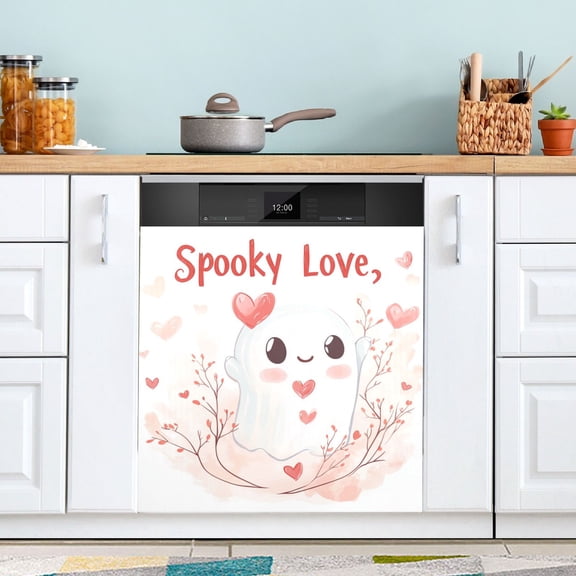 Spooky Love Hearts Branches Valentine Dishwasher Magnet Refrigerator Magnetic Cover Washing Machine Magnet Sticker Kitchen Decor