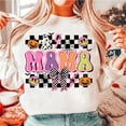 thumbnail image 1 of Spooky Mama Halloween Sweatshirt, Checkered Coquette Style Shirt, Spooky Season Vibes, Retro Fall Aesthetic, Cute Halloween Mom Outfit, 1 of 5