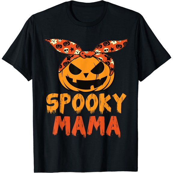 Spooky Mama Pumpkin Halloween T-Shirt