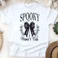 thumbnail image 1 of Spooky Mama’s Club Graphic T-Shirt | Unisex Gothic Style Outfit, White, Size S, 1 of 6