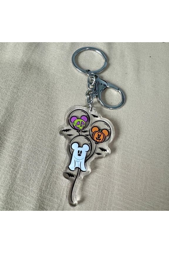 Spooky Mouse Ears Balloons Keychain Halloween Acrylic Bag Charm