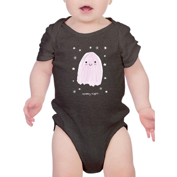 Spooky Night. Cute Happy Ghost Bodysuit Infant -Image by Shutterstock,  24 Months