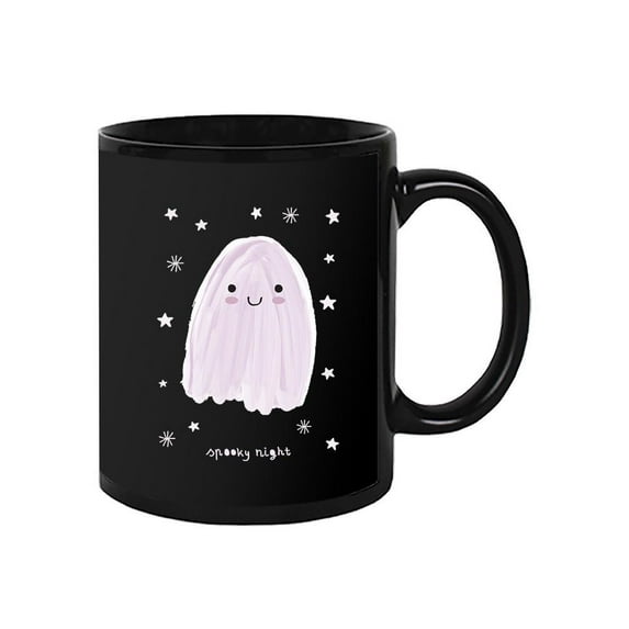 Spooky Night. Cute Happy Ghost Mug - Image by Shutterstock,