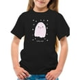 thumbnail image 1 of Spooky Night. Cute Happy Ghost T-Shirt Juniors -Image by Shutterstock,  Large, 1 of 4